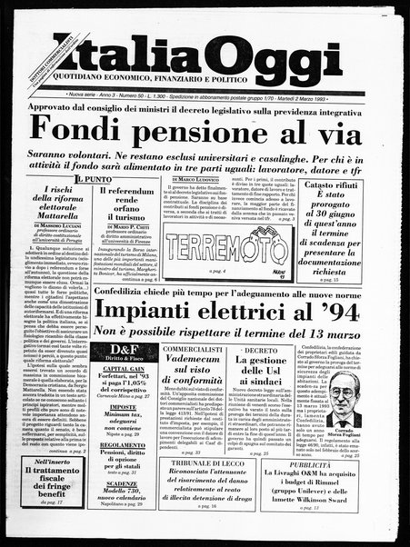 Italia oggi : quotidiano di economia finanza e politica